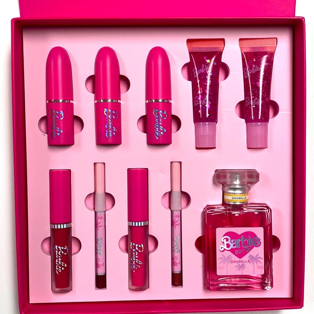 BARBIE Beauty Gift Box Lipsticks, Lip Gloss, Perfume, Lipliners, and More